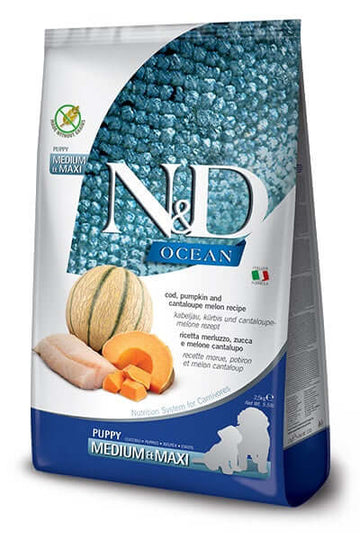 Farmina Dog N&D Ocean Merluzzo, Zucca e Melone puppy Med/Maxi