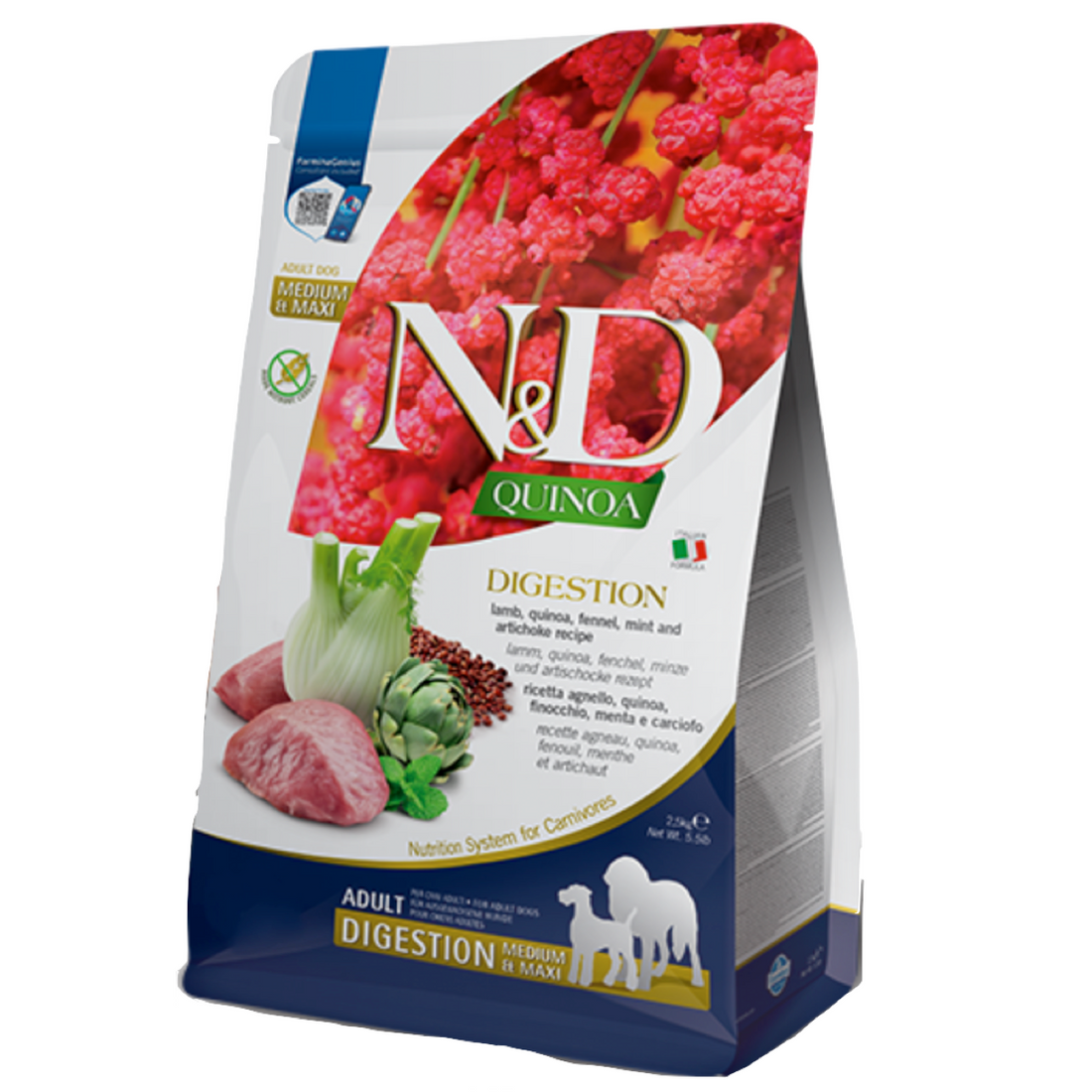 Farmina Dog N&D Quinoa DIGESTION Agnello