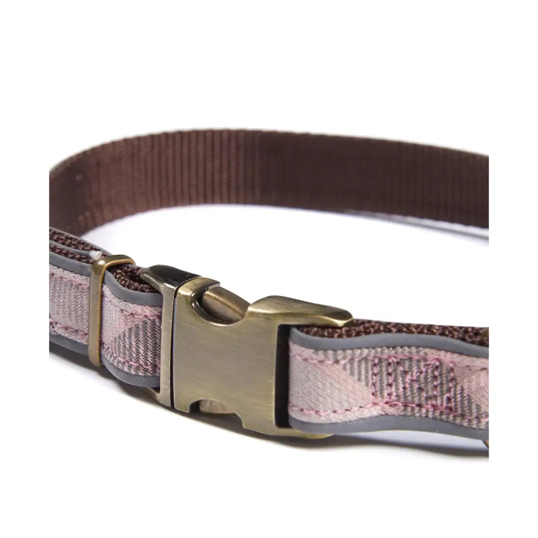 Barbour - Collare per cani Tartan Pink riflettente