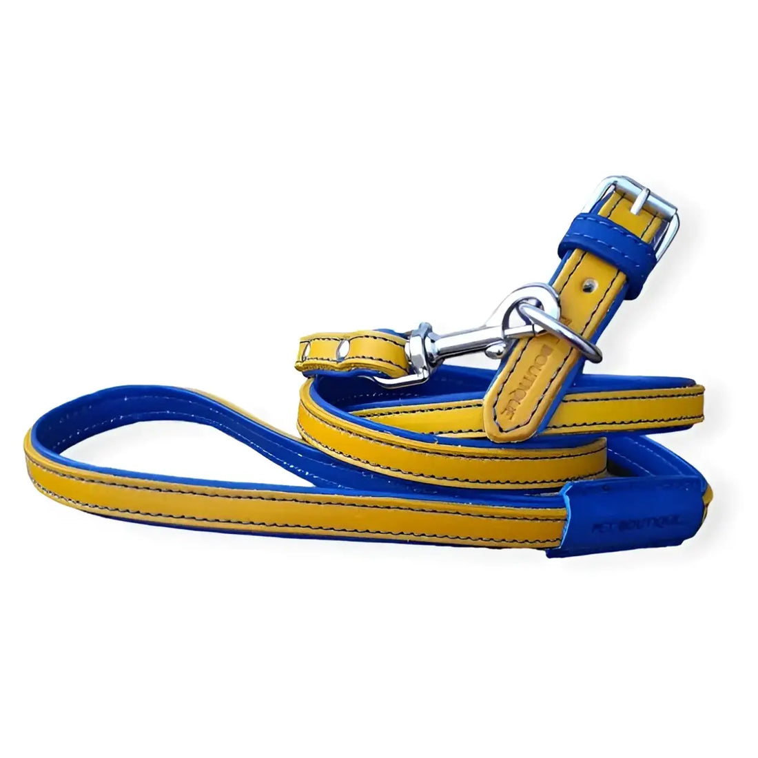 Jet Line Set in Pelle Senape & Blu elettrico