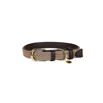 Kentucky - Collare per cani in nylon intrecciato Beige