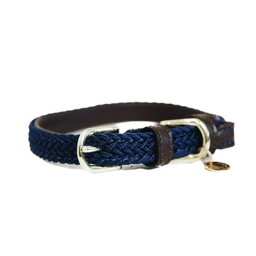 Kentucky - Collare per cani in nylon intrecciato Navy