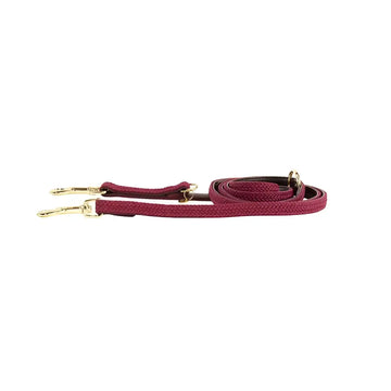 Kentucky - Guinzaglio regolabile per cani in nylon intrecciato Bordeaux