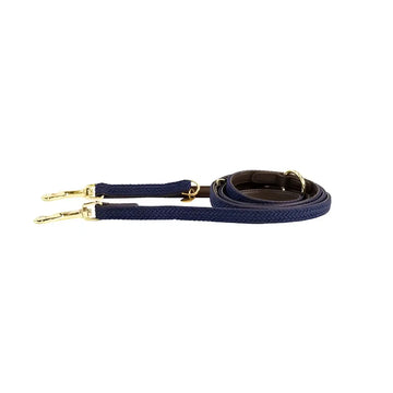 Kentucky - Guinzaglio regolabile per cani in nylon intrecciato Navy