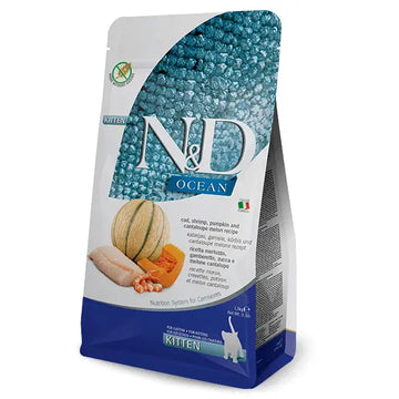 Farmina Cat N&D Ocean Kitten Merluzzo, Gamberetto, Zucca e Melone
